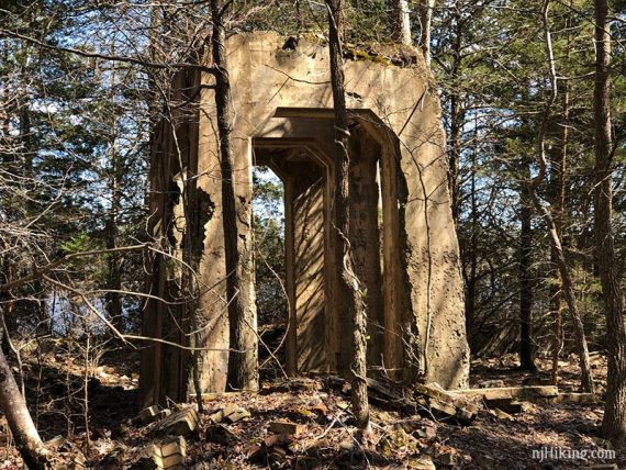 Cement archway leftover from a power plant.
