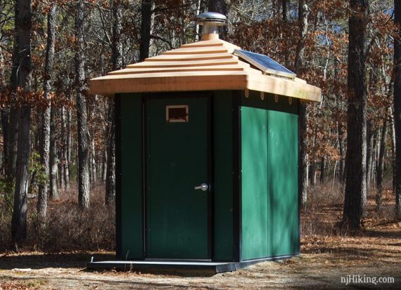 Composting toilet on a hiking trail.