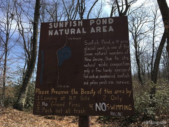 Sunfish Pond sign.