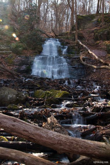 Laural Falls seen from directly in front.