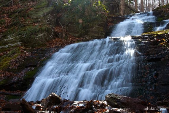 Water in Laurel Falls rippling over rocks.