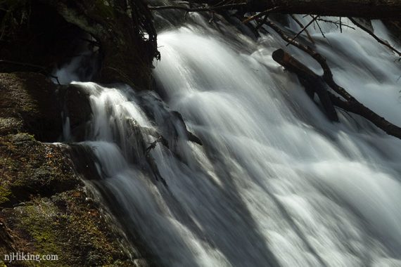 Close up of a waterfall.