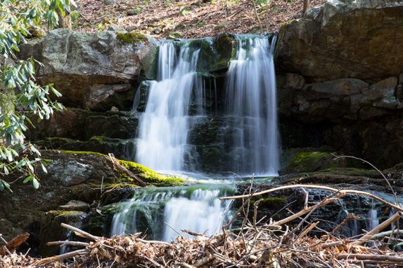 Close up of a waterfall