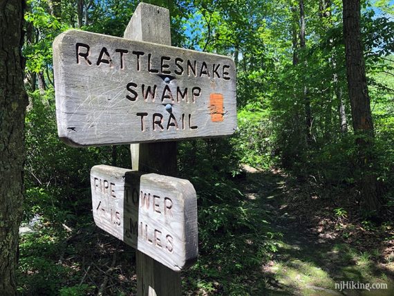 Rattlesnake Swamp Trail sign