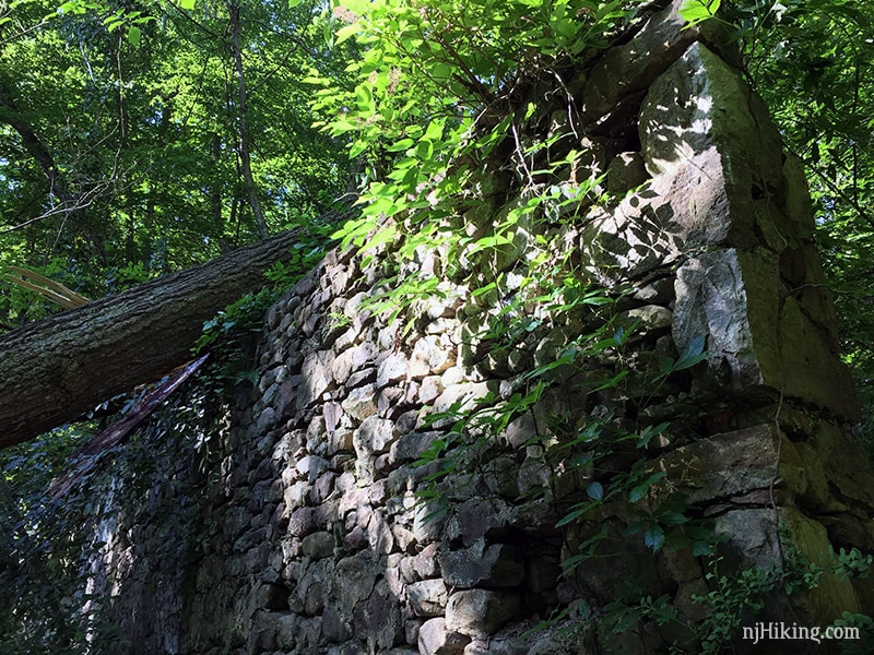 Building remains past the mine