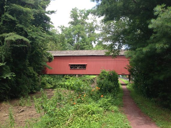 Uhlerstown Covered Bridge from the towpath.