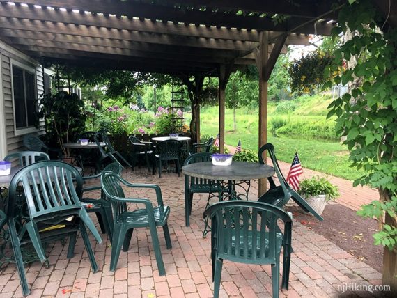 Outdoor seating area at Homestead General Store