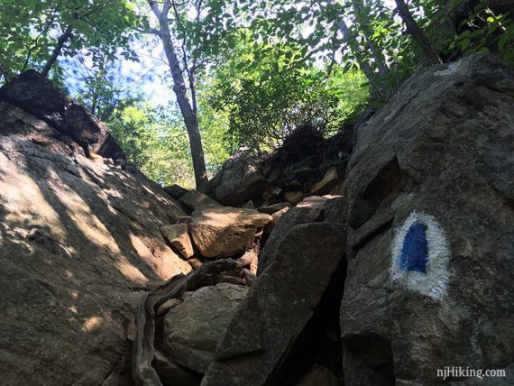 Rock scramble up Seven Hills trail