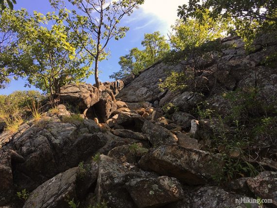 Final bit of rock scramble up Seven Hills