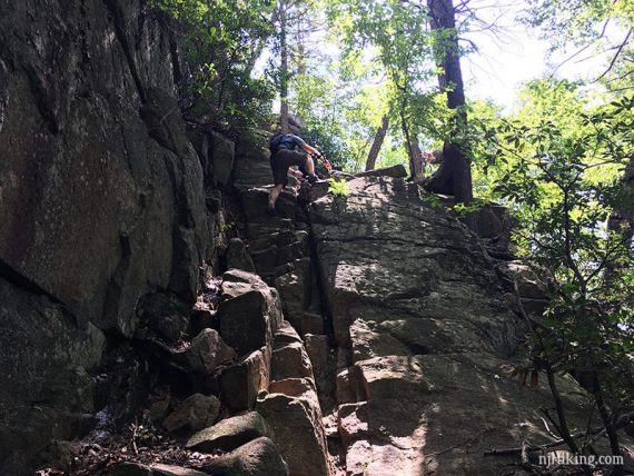 Scrambling up Diamond Mountain