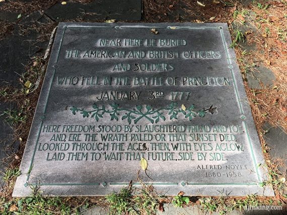 Battle of Princeton memorial plaque.