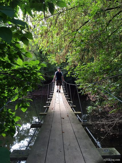 Swinging bridge in Princeton New Jersey.