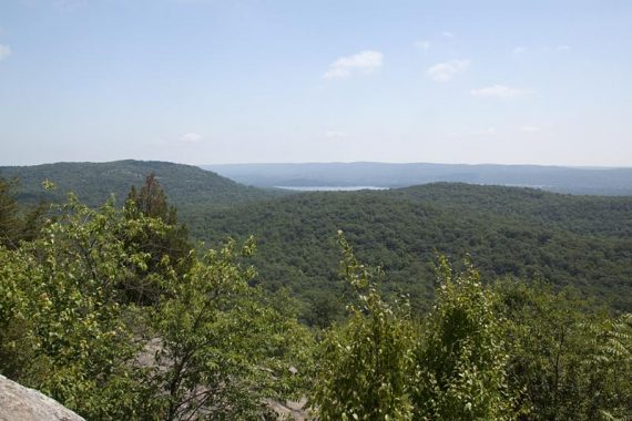 Osio Rock has 360 degree views - Wanaque Reservoir in the distance.