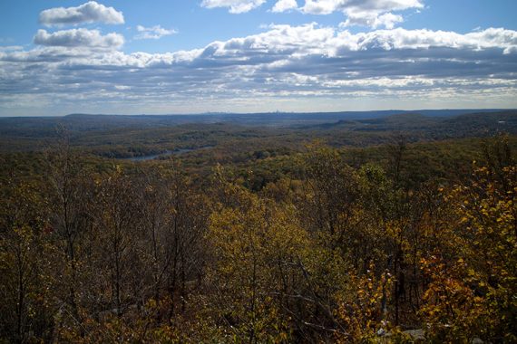 View from Osio Rock - NYC skyline in the distance.