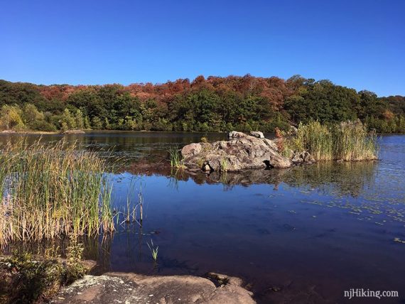 Rock island in Butler Reservoir.