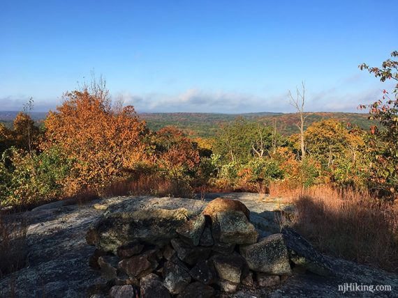 Stone bench on Torne trail.