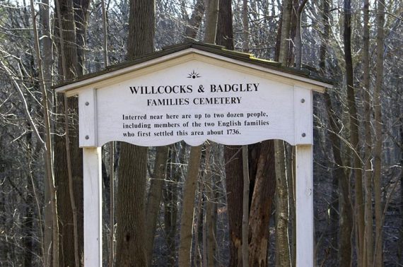Sign for Willcocks and Badgley Cemetery.