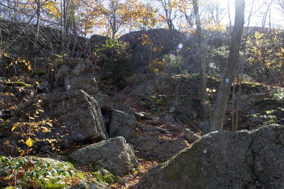 Rocky scramble on the BLUE trail.