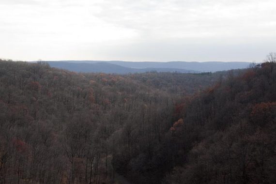 View of the surrounding hills from SE dike.