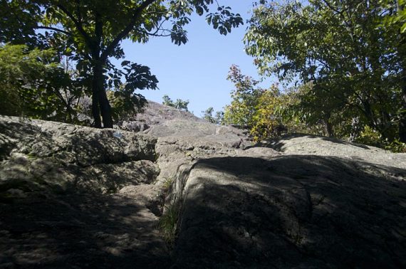 Scramble up a couple rock slabs.