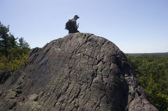 Large protruding rock.