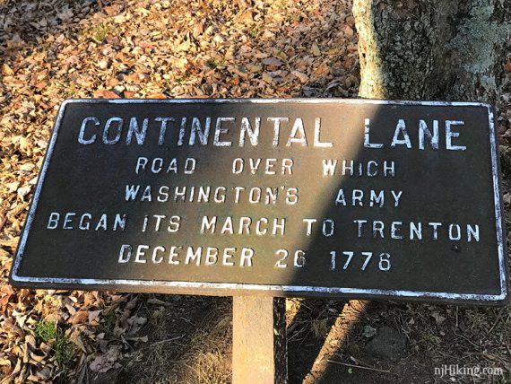 Continental Lane Trail sign.