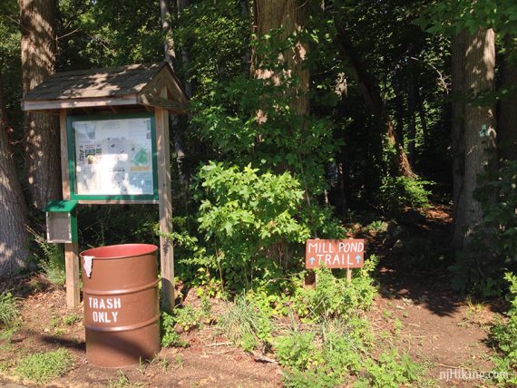 Mill Pond trail kiosk.