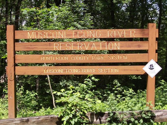 Musconetcong River Reservation Gorge Section sign