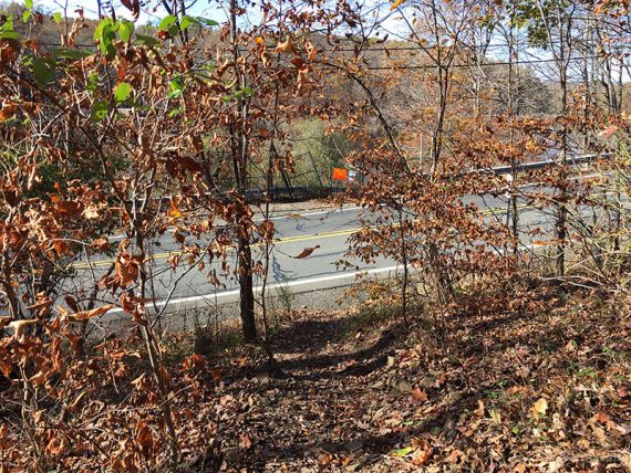 Crossing Chimney Rock road again