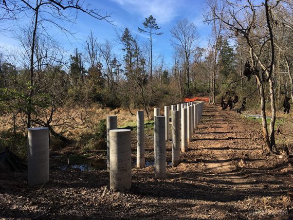 Bridge under construction on the WHITE trail