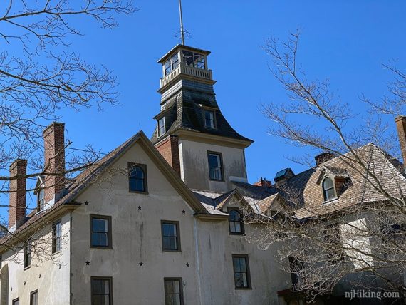 Top of Batsto mansion.