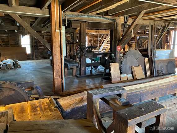 Inside the sawmill