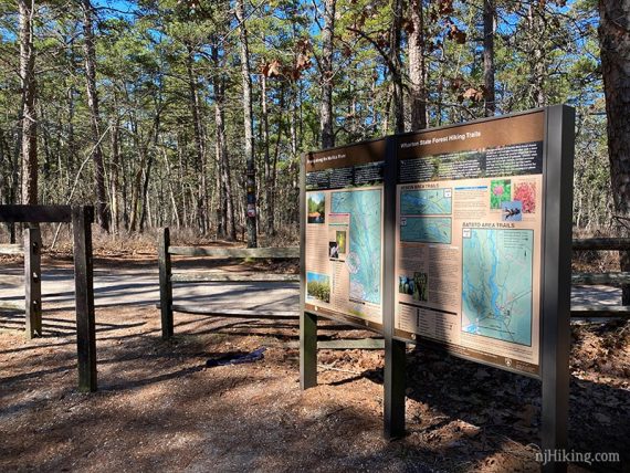 Wharton State Forest map signs.