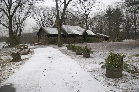 Log Cabin near parking lot