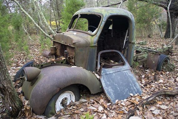 Old truck in the woods.