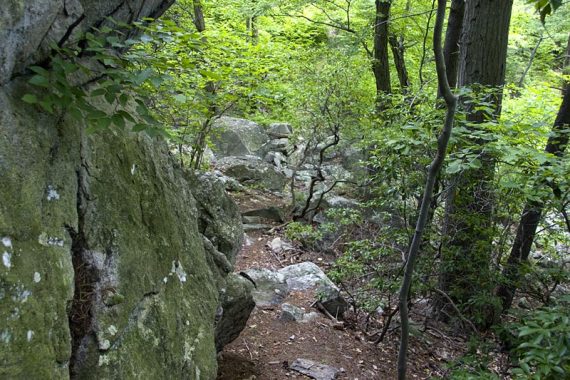 Heading down Tory Rocks