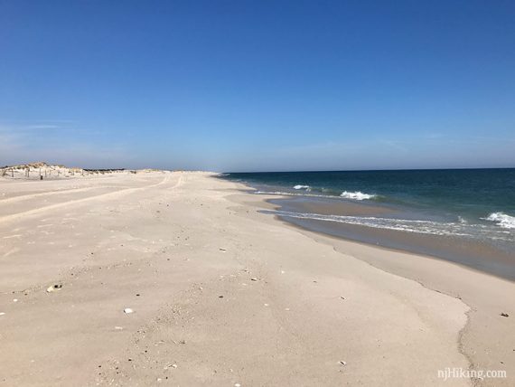 Long stretch of sandy beach