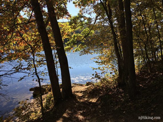 Trail following the edge of a lake