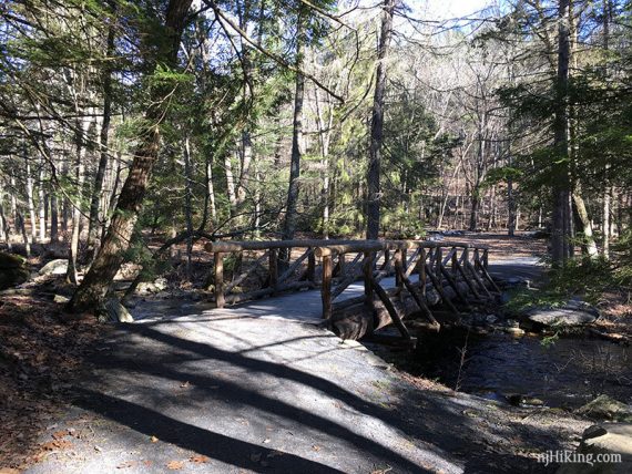 Bridge where the trail splits into a loop around Dingmans Creek