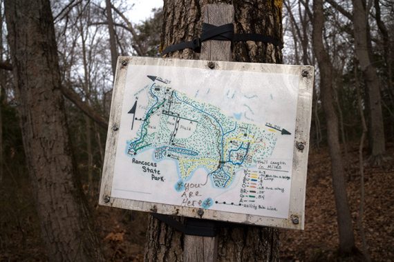 Hand drawn map at the bridge.