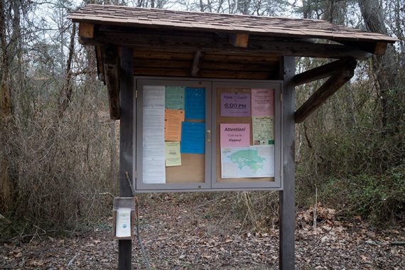 Kiosk at the Rancocas Rd entrance.