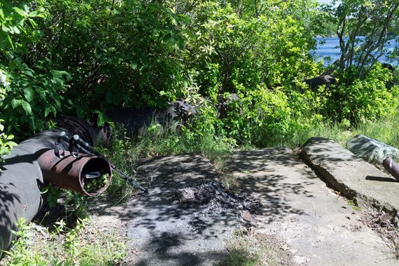 Pipe remains on side trail off of Pumphouse (ORANGE)