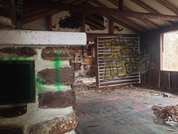 Inside the house.