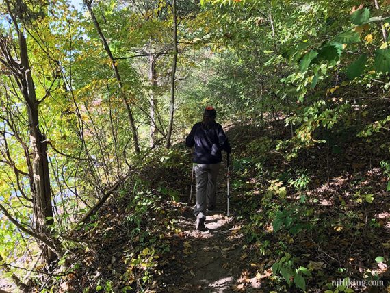 Hiker on a narrow path