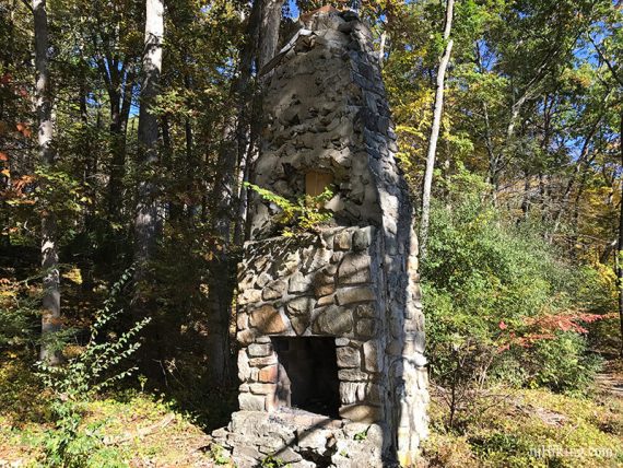 Remains of a large stone chimney