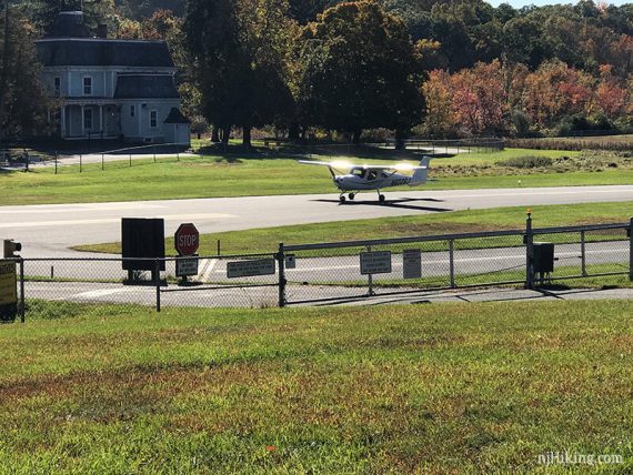 Plane on the runway at Aeroflex-Andover Airport