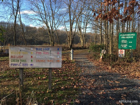 Trailhead with multiple trail signs.