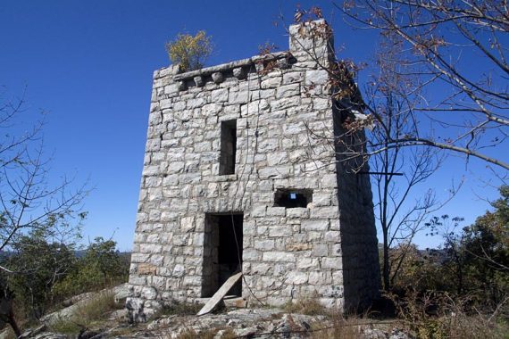 Tower ruins on the WHITE trail