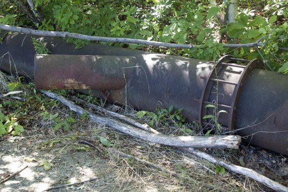 Old pipe remains from the pumphouse