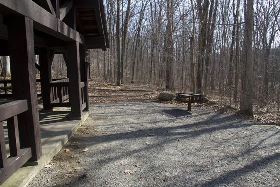 RED/WHITE trail goes by a picnic area